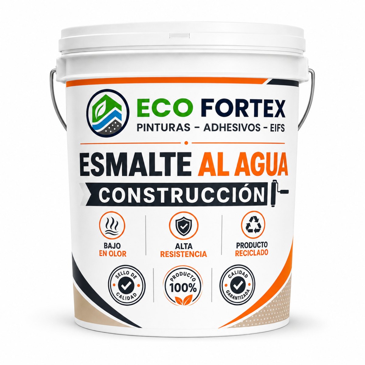 Esmalte al Agua Construcción Blanco - Tineta 20 litros ECO FORTEX para pintar interiores ...