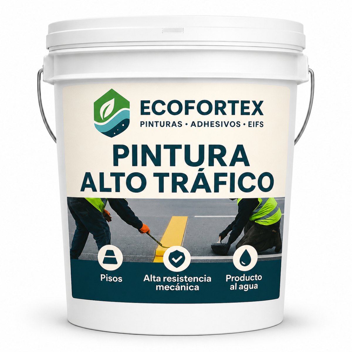 Pintura para Piso Colores - Tineta 20 litros ECO FORTEX para proteger pisos de alto tráns...