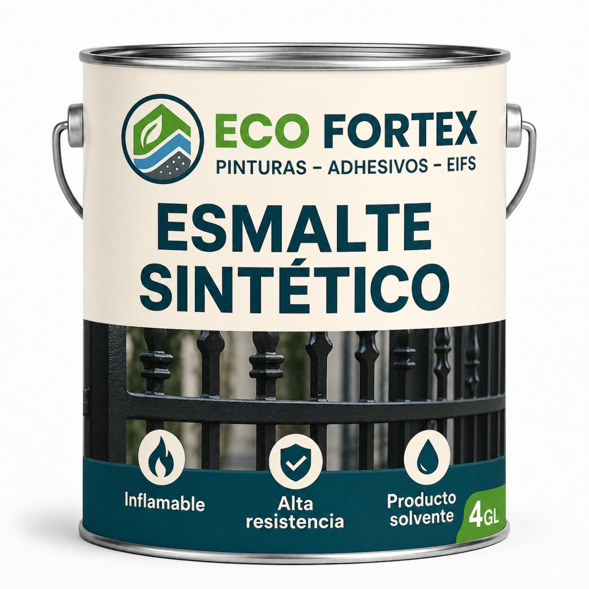 Esmalte Sintético Secado Rápido - Tineta 20 litros ECO FORTEX para terminaciones decorat...