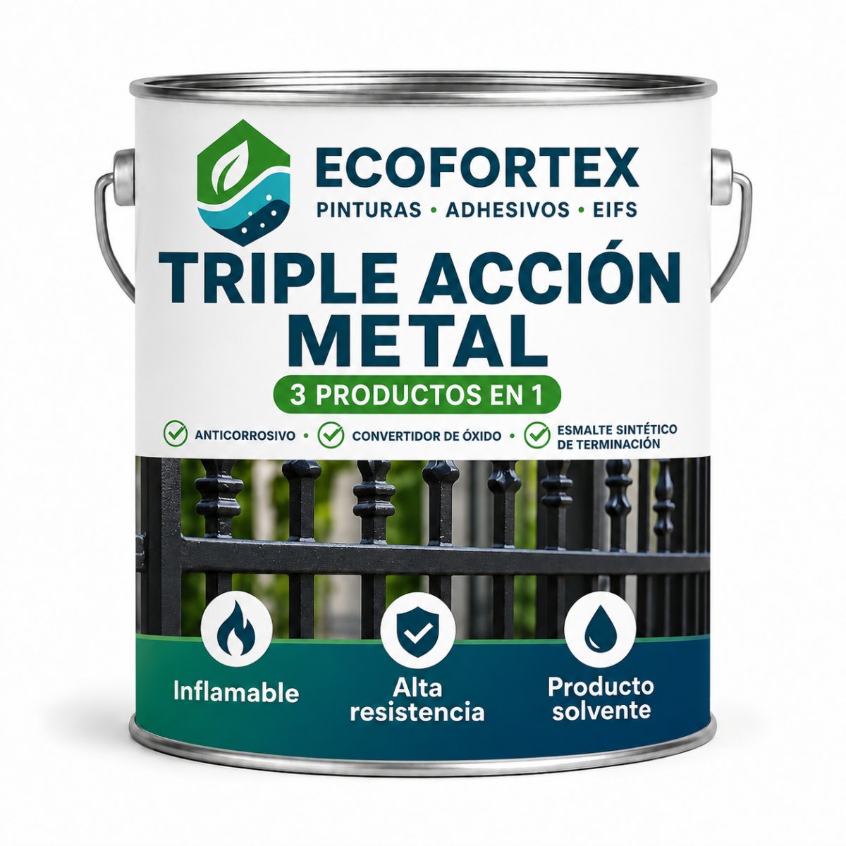 Triple Acción Metal - Tineta 20 litros ECO FORTEX para proteger, decorar y reforzar super...