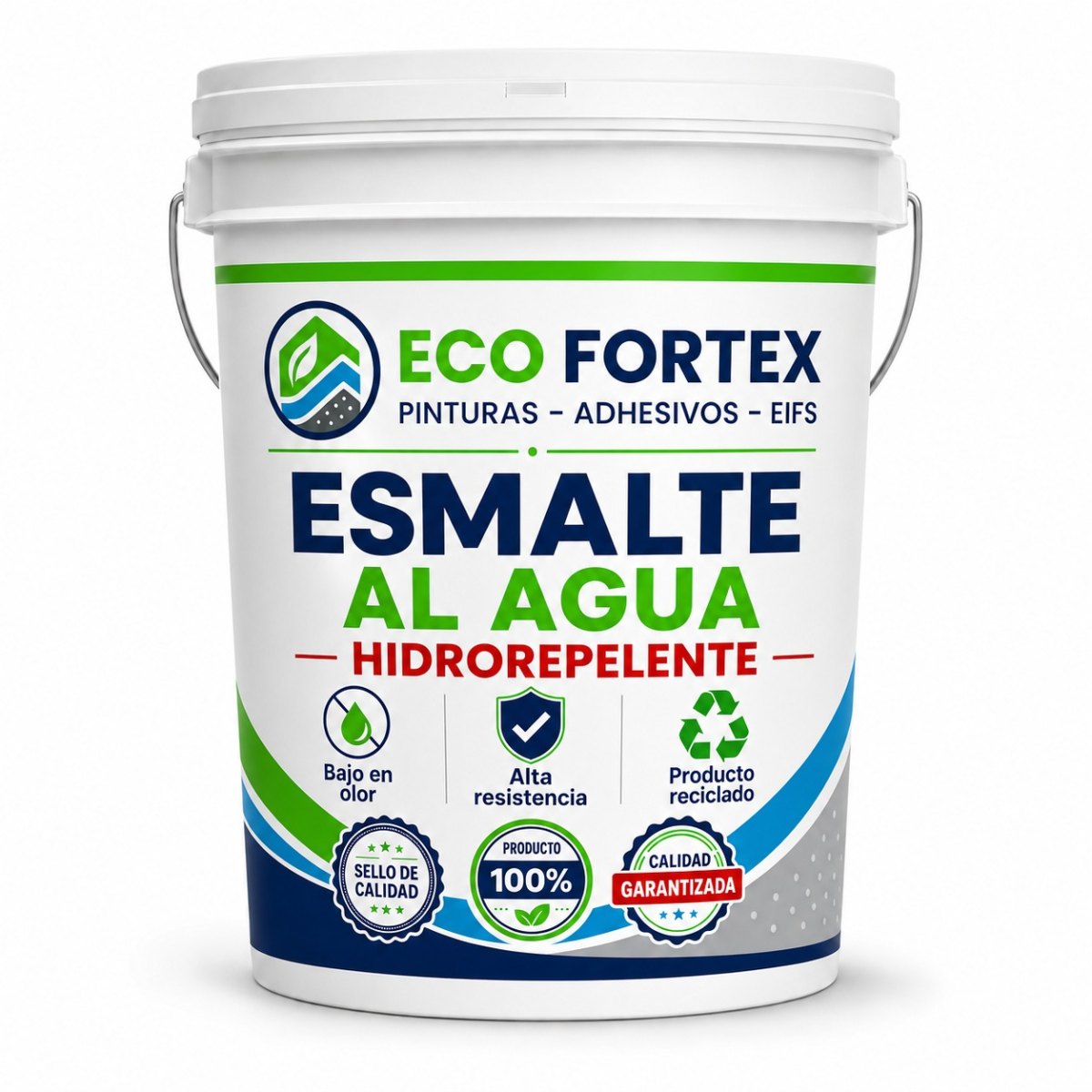 Esmalte al Agua Hidrorrepelente Blanco - Galón 4 litros ECO FORTEX para proteger muros ex...