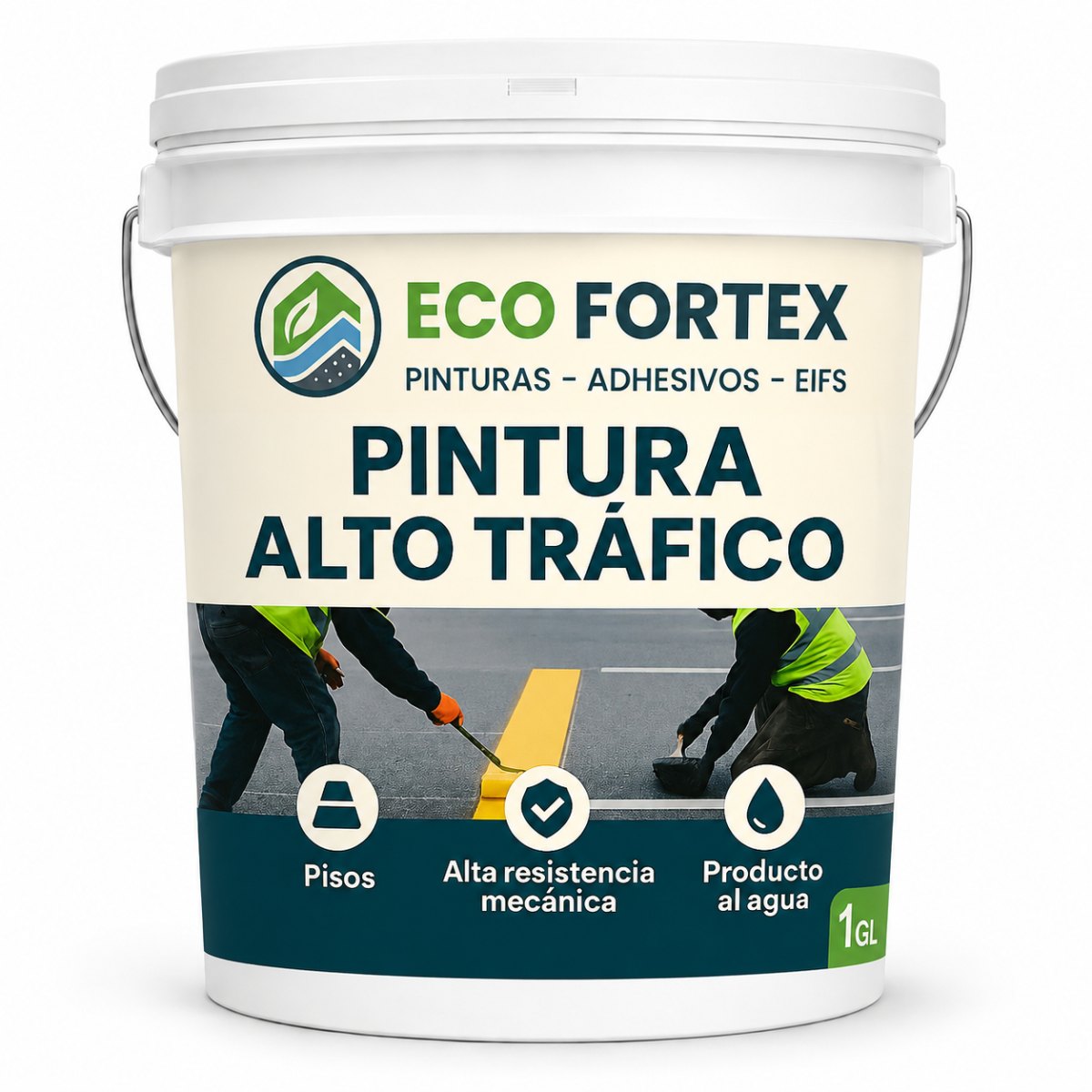 Pintura para Piso Colores - Galón 4 litros ECO FORTEX para proteger pisos de alto tránsi...