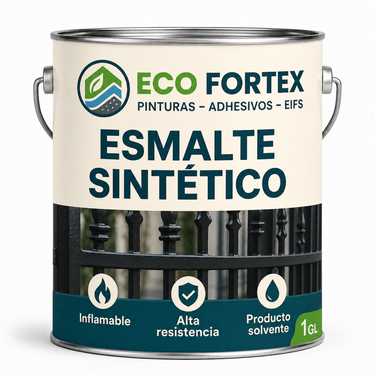Esmalte Sintético Secado Rápido - Galón 4 litros ECO FORTEX para terminaciones decorati...